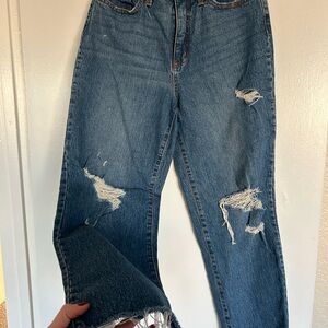 Distressed Blue Jeans